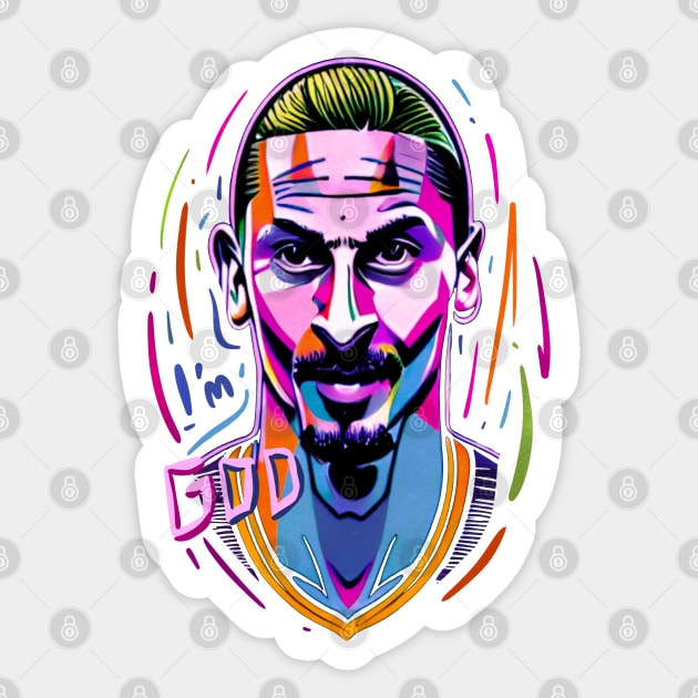 Zlatan the GOD popart caricature Sticker by BAJAJU